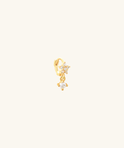 Petite Flower Helix Hoop - Brass - Helix, Upper Lobe - Oumo Jewelry