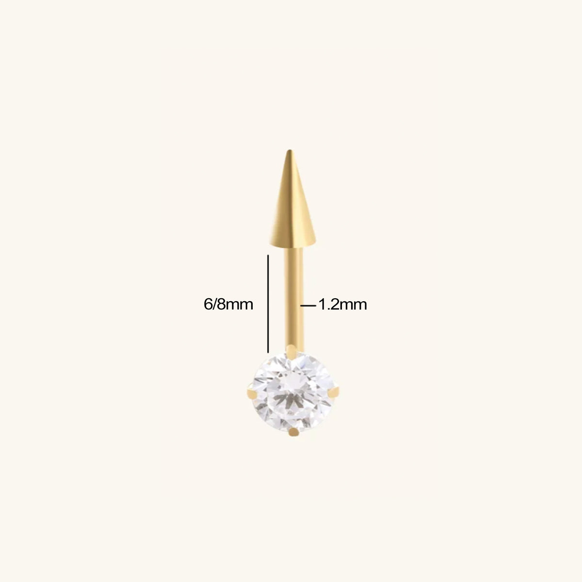 Titanium Spike Gem Vertical Stud