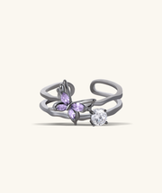 Gem Butterfly Ring - Brass - Oumo Jewelry