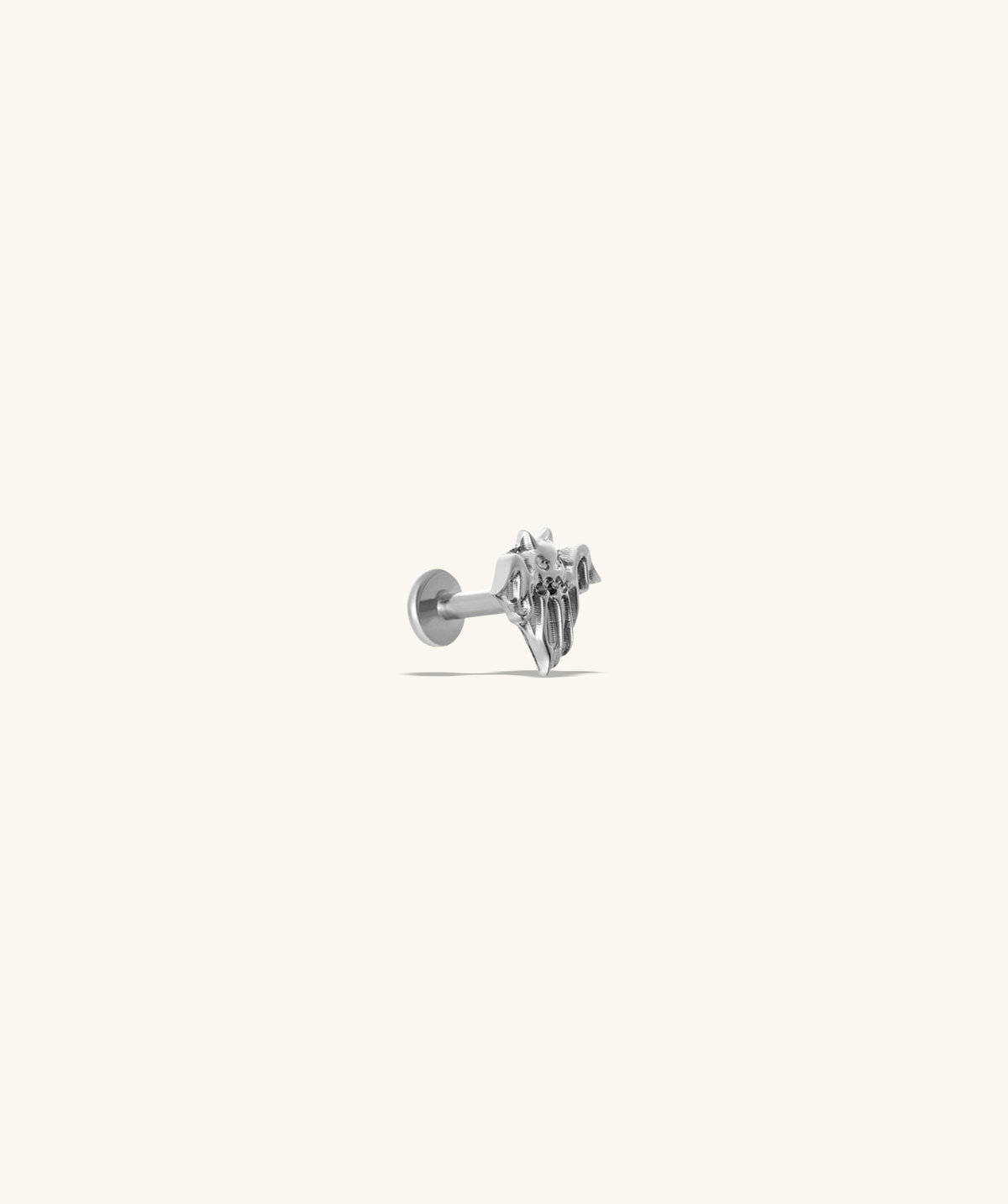 Titanium Cute Ghost Flatback Stud - Titanium - Helix, Upper Lobe, Conch - Oumo Jewelry