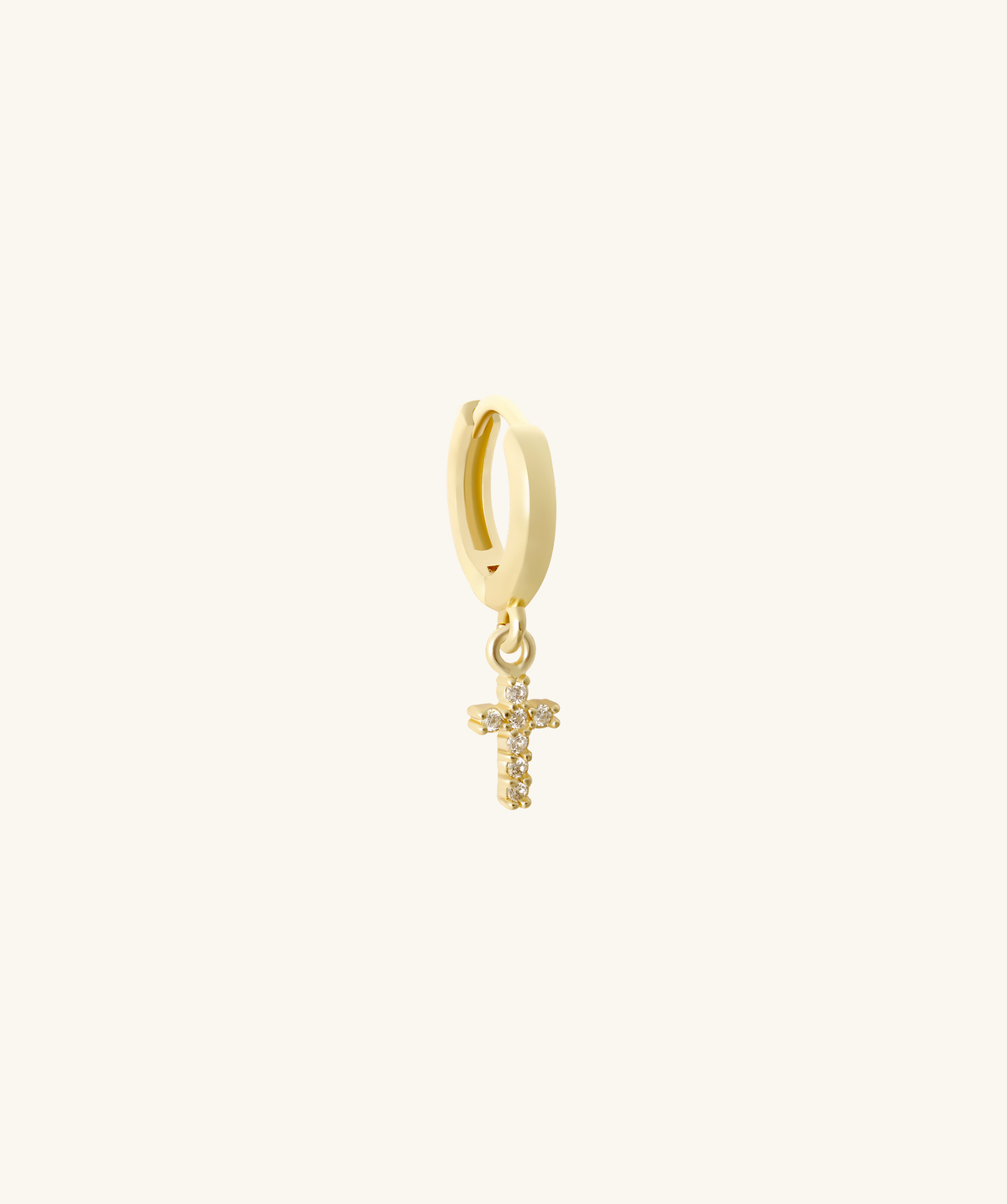 Delicate Cross Drop - Brass - Upper Lobe - Oumo Jewelry