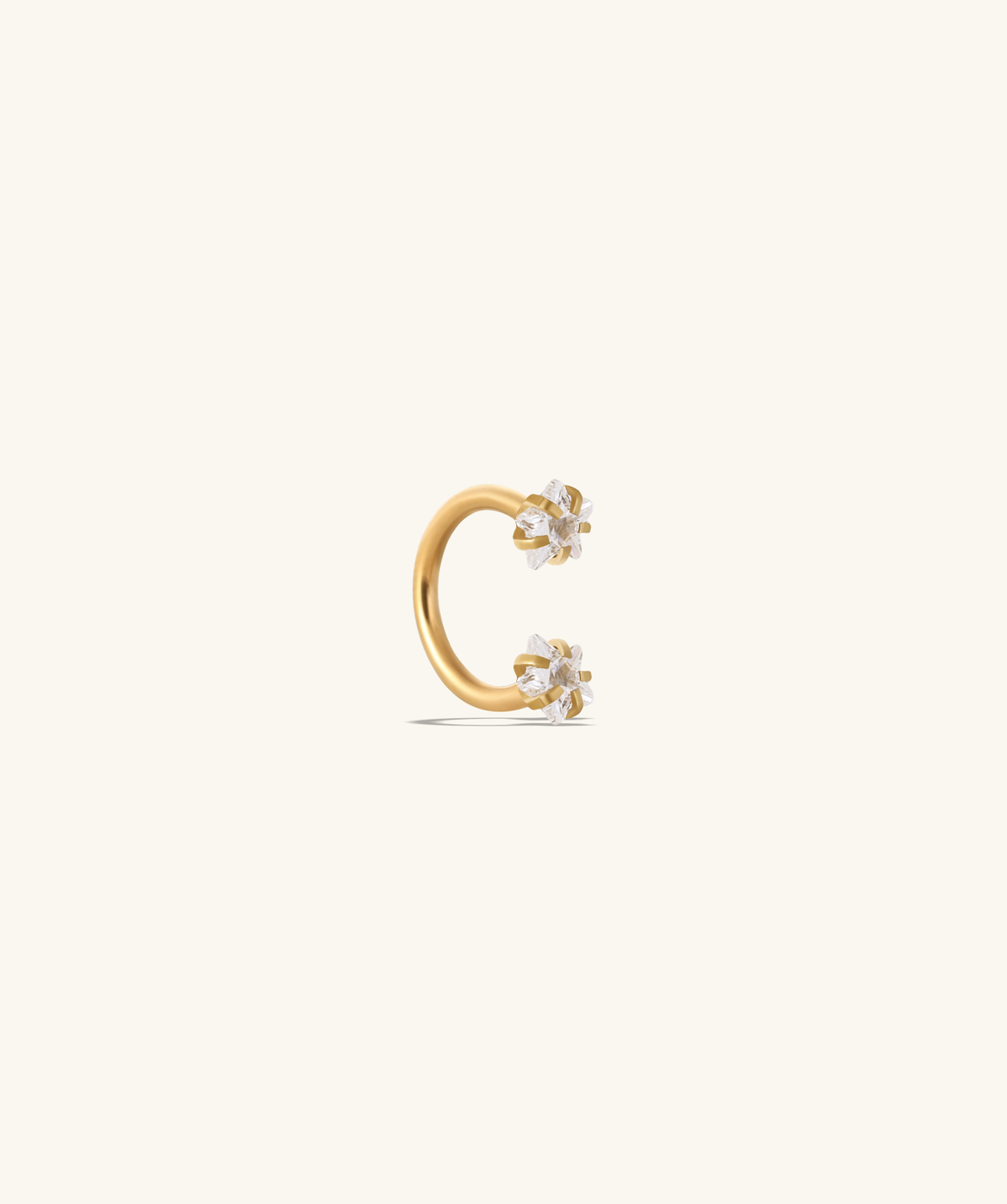Titanium Stars Horseshoe Ring - Titanium - Upper Lobe, Helix, Forward Helix - Oumo Jewelry
