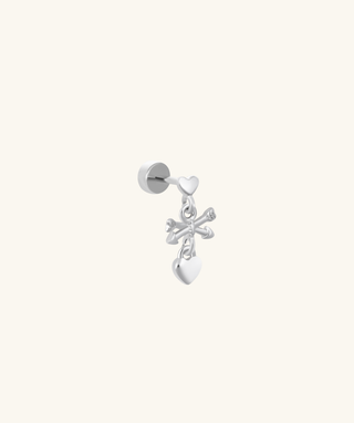 Heart Cross Drop Stud - OumoJewelry