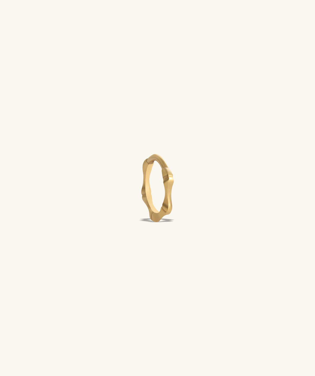 Bamboo Shape Clicker Hoop - Stainless Steel - Lobe, Upper Lobe, Helix - Oumo Jewelry