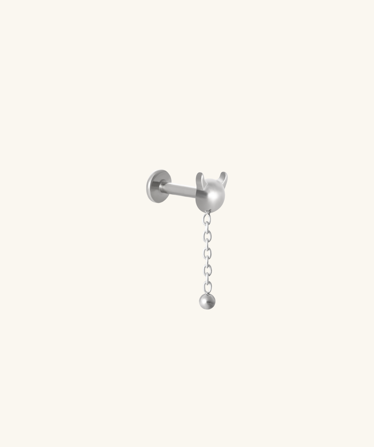 Titanium Little Devil Flatback Drop - Titanium - Lobe, Upper Lobe, Helix - Oumo Jewelry
