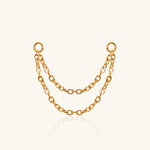 Titanium Double Chain Charm Drop - Titanium - Oumo Jewelry