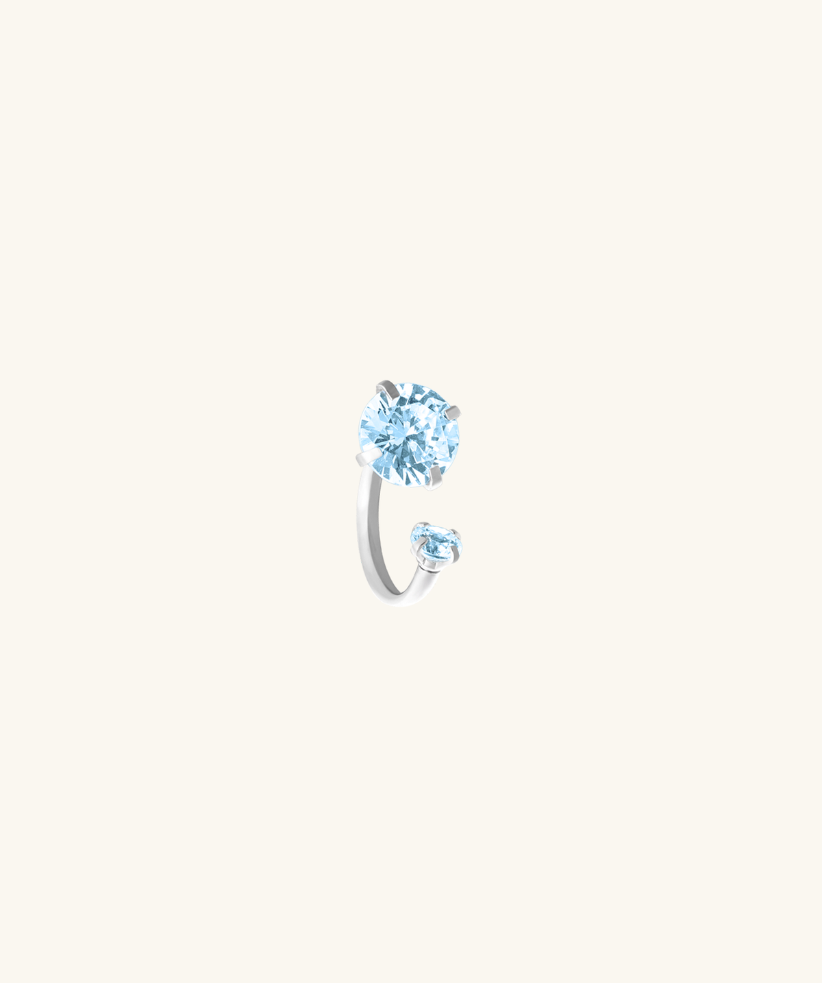 Sparkle Horseshoe Ring - Stainless Steel - Eyebrow, Vertical Labret, Navel - Oumo Jewelry