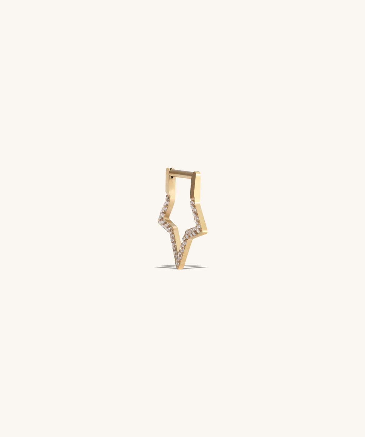 Titanium Sparkle Star Clicker Hoop - Titanium - Daith, Septum - Oumo Jewelry