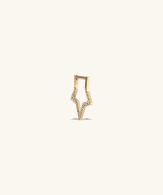Titanium Sparkle Star Clicker Hoop - OumoJewelry