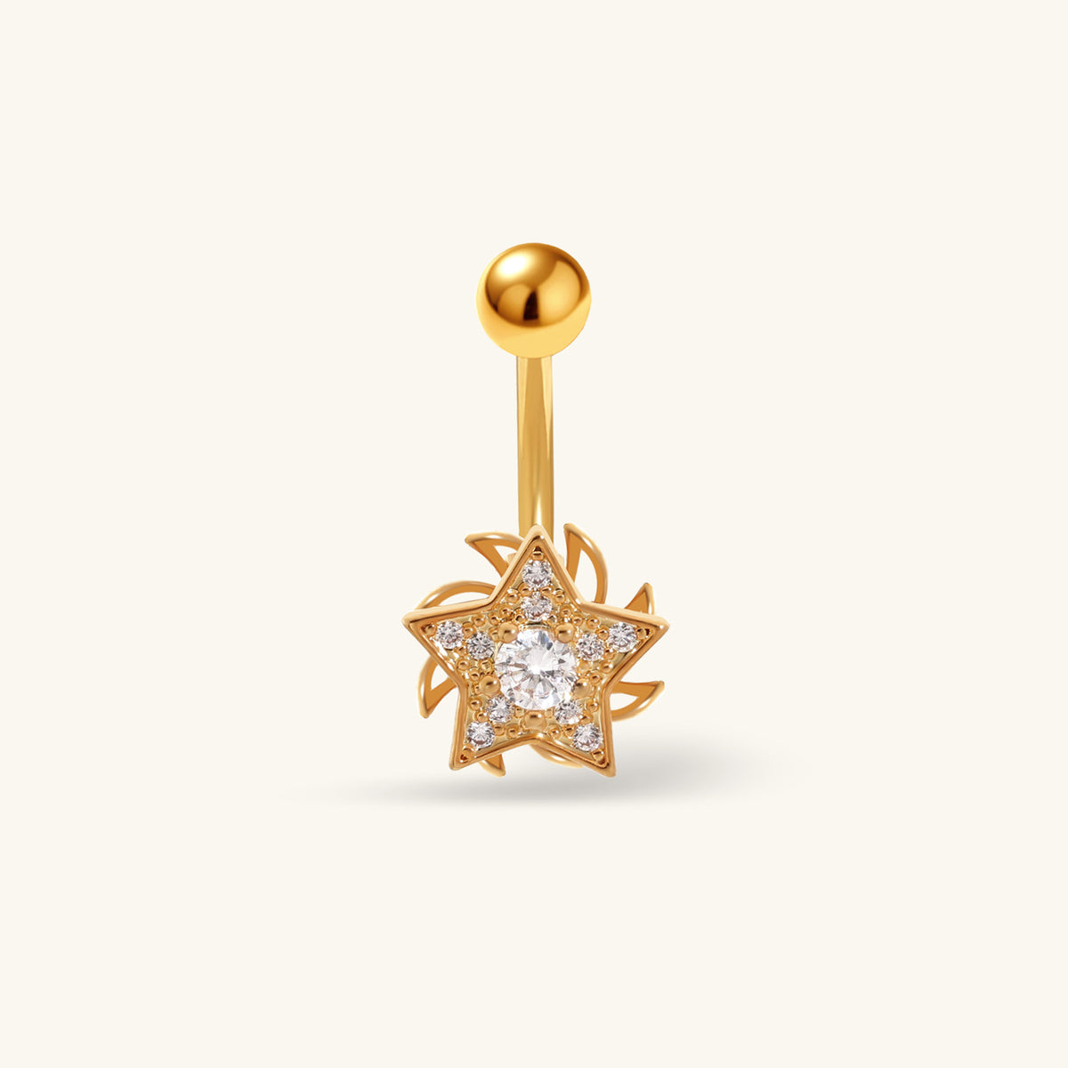 Rotating Star Belly Ring - Oumo Jewelry