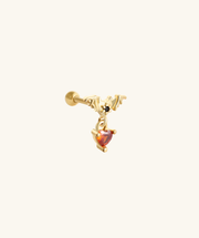 Bat Heart Drop Earring - Stainless Steel - Flat, Upper Lobe - Oumo Jewelry