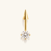 Titanium Spike Gem Vertical Stud - OumoJewelry