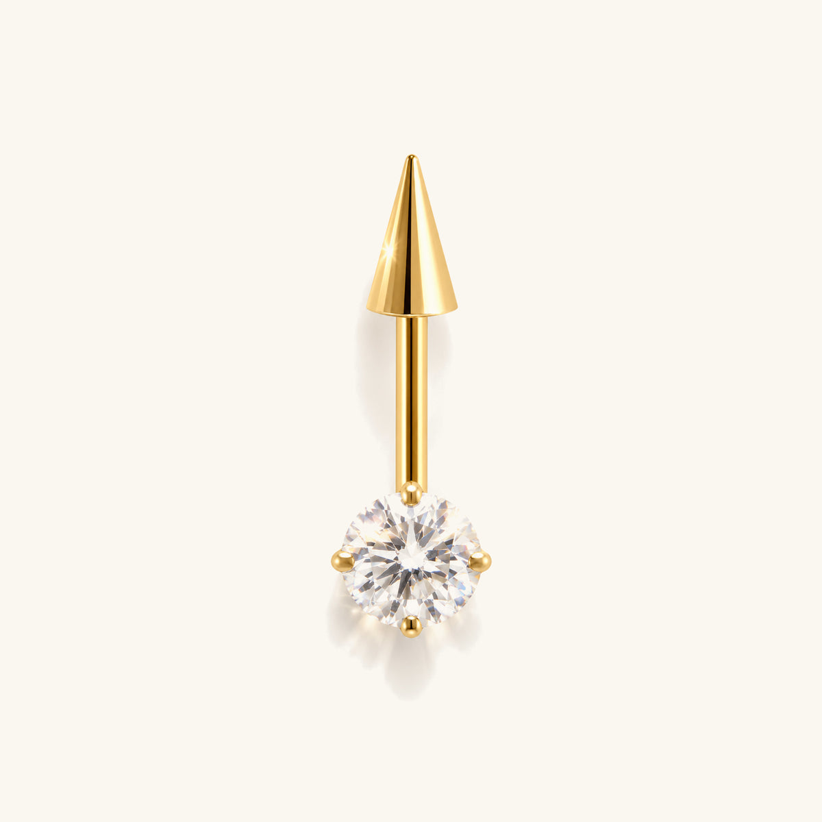Titanium Spike Gem Vertical Stud