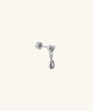 Amethyst Teardrop Stud - OumoJewelry