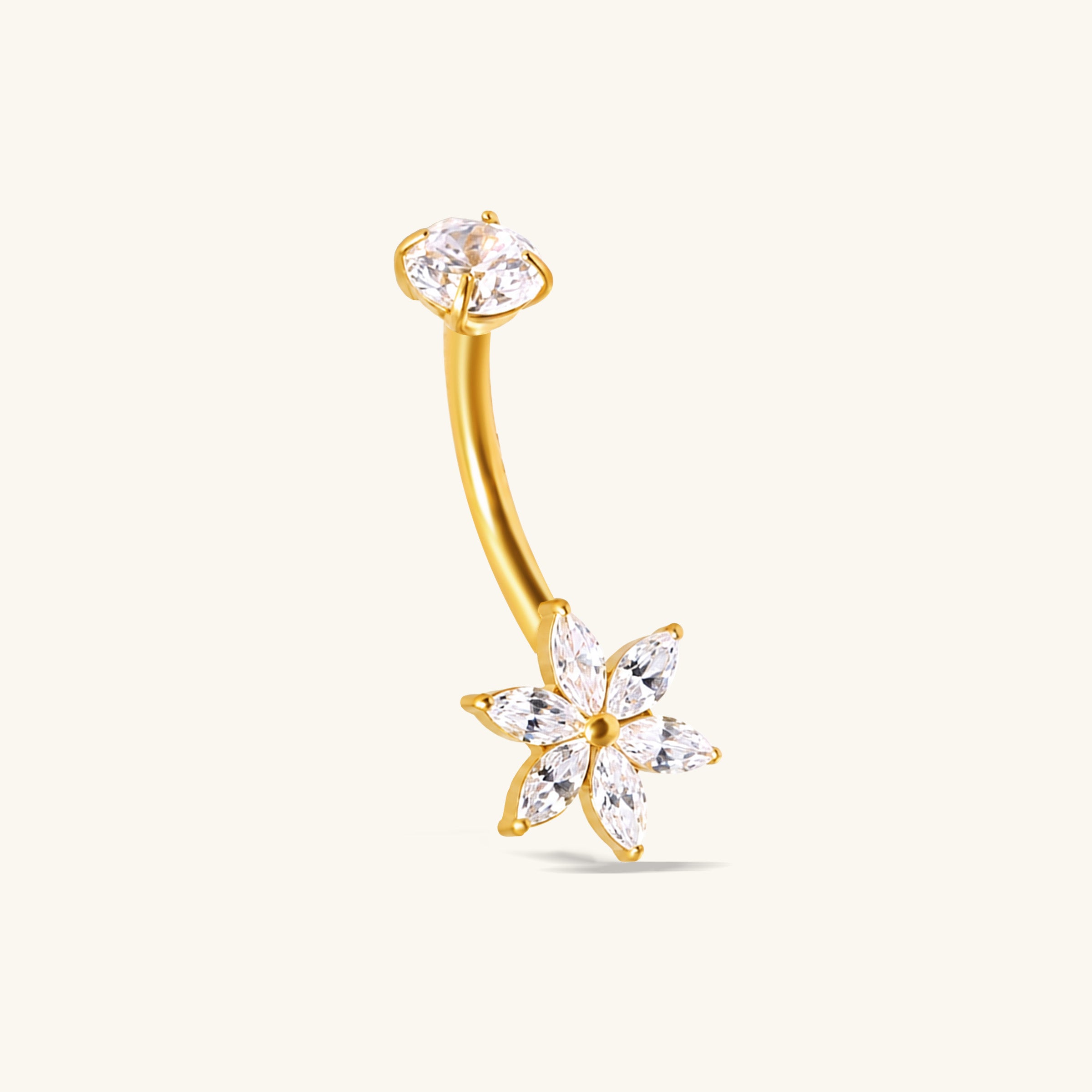 Titanium Flower Belly Ring