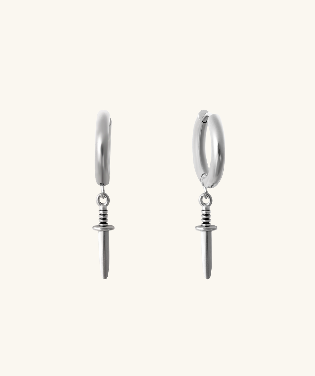 Sword Drop Earrings - Stainless Steel - Oumo Jewelry