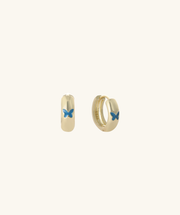 Enamel Butterfly Hoops - Brass - Oumo Jewelry