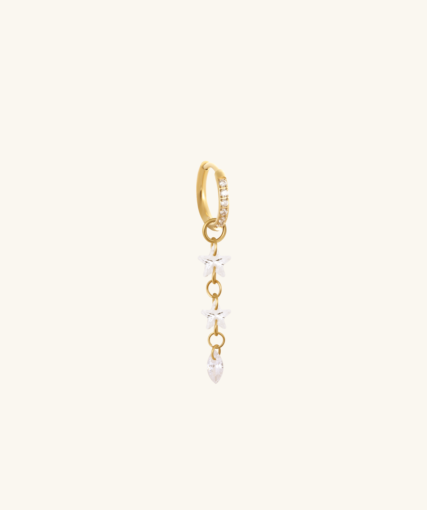 Starfall Chain Charm Hoop - OumoJewelry