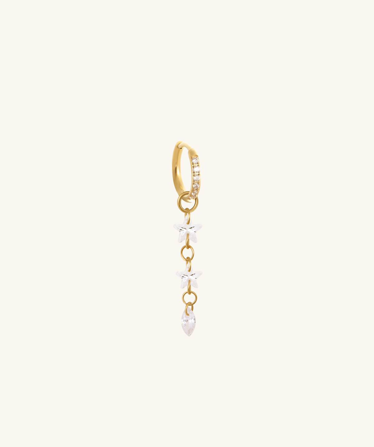 Starfall Chain Charm Hoop - Lobe, Upper Lobe - Oumo Jewelry