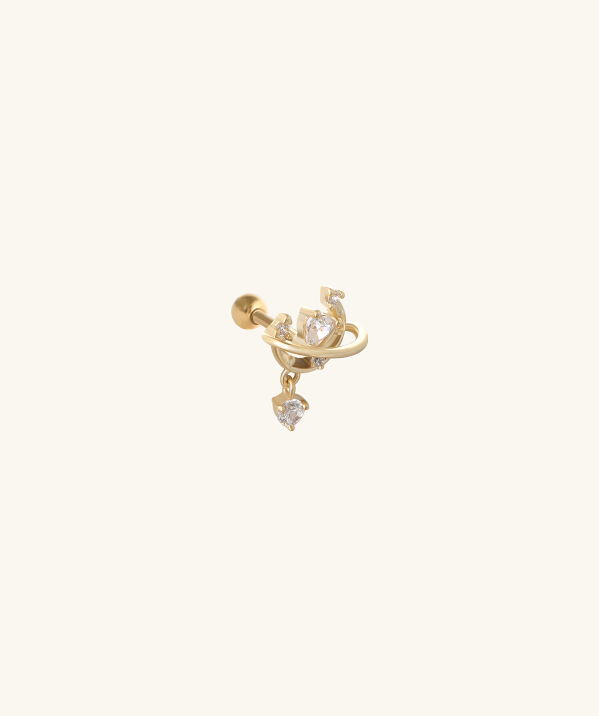 Halo Stud - Stainless Steel - Upper Lobe, Helix, Flat - Oumo Jewelry