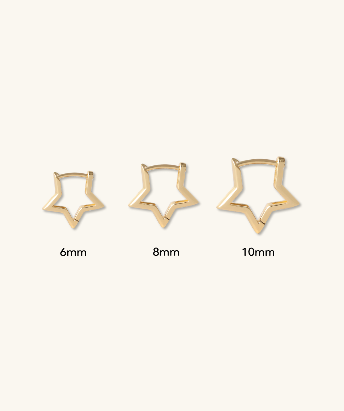 Star Helix Hoop - Brass - Lobe, Upper Lobe, Helix - Oumo Jewelry