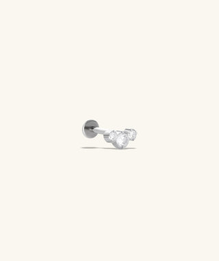 Titanium Gem Curved Flatback Stud - OumoJewelry