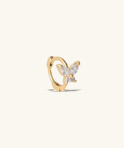 Shiny Butterfly Hoop - Brass - Helix - Oumo Jewelry