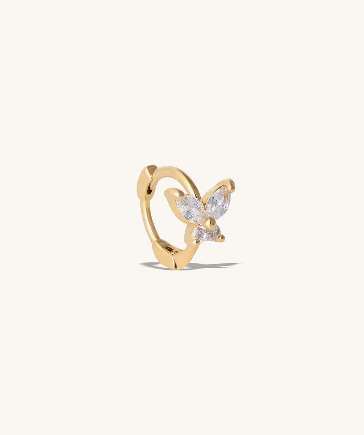 Shiny Butterfly Hoop - Brass - Helix - Oumo Jewelry