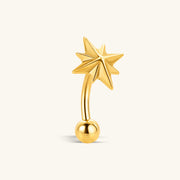 Titanium Starburst Star Curved Barbell