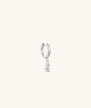 Pink Fishbone Dangle Hoop - Brass - Upper Lobe - Oumo Jewelry