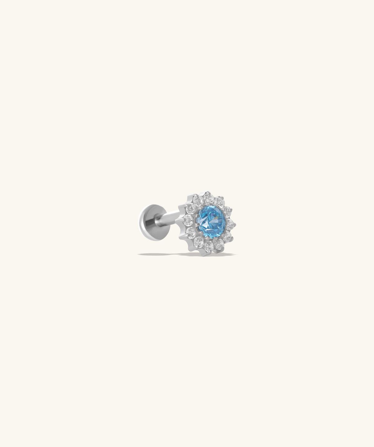Titanium Charm Flower Flatback Stud - Titanium - Upper Lobe, Flat, Conch - Oumo Jewelry