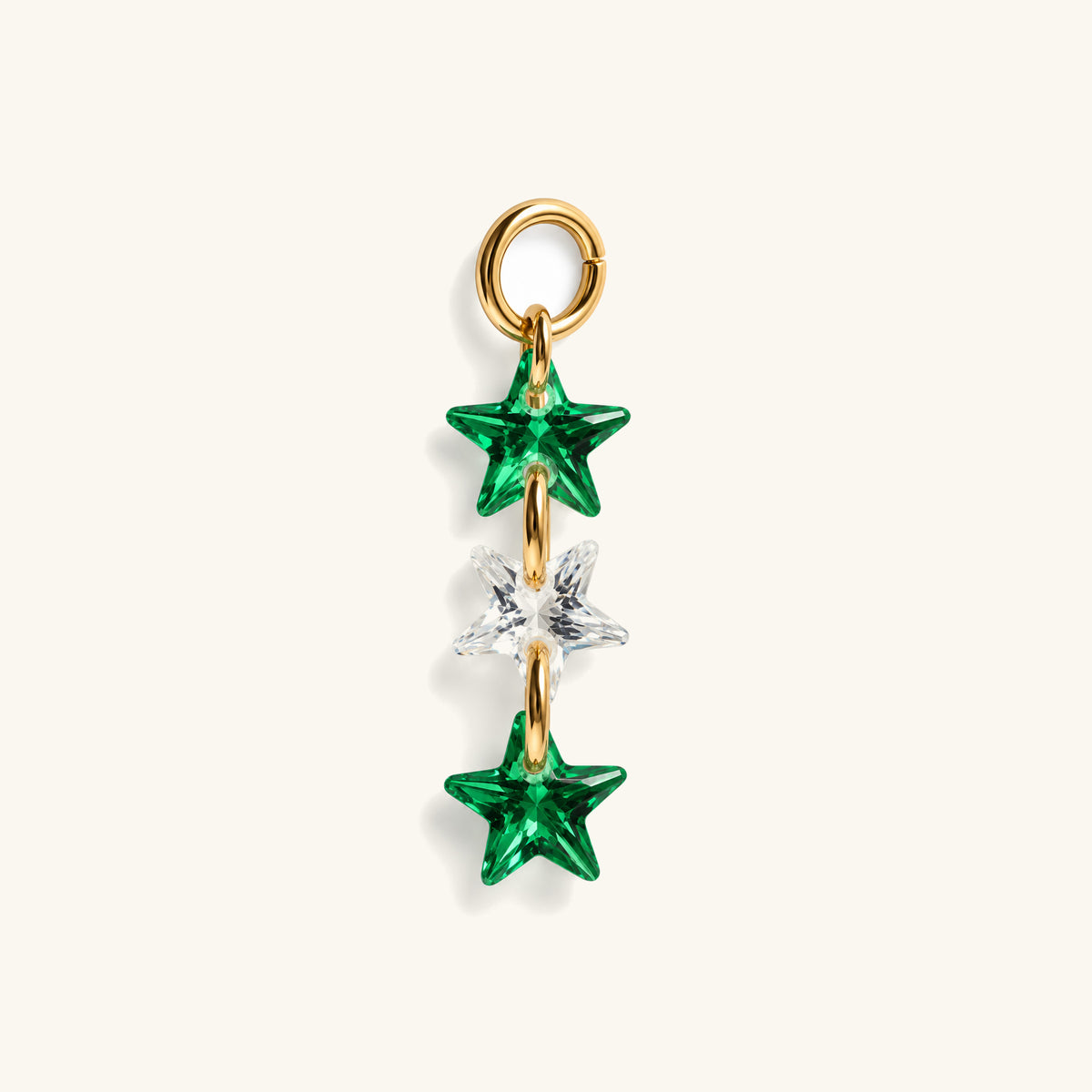 Three Star CZ Charm Drop - OumoJewelry