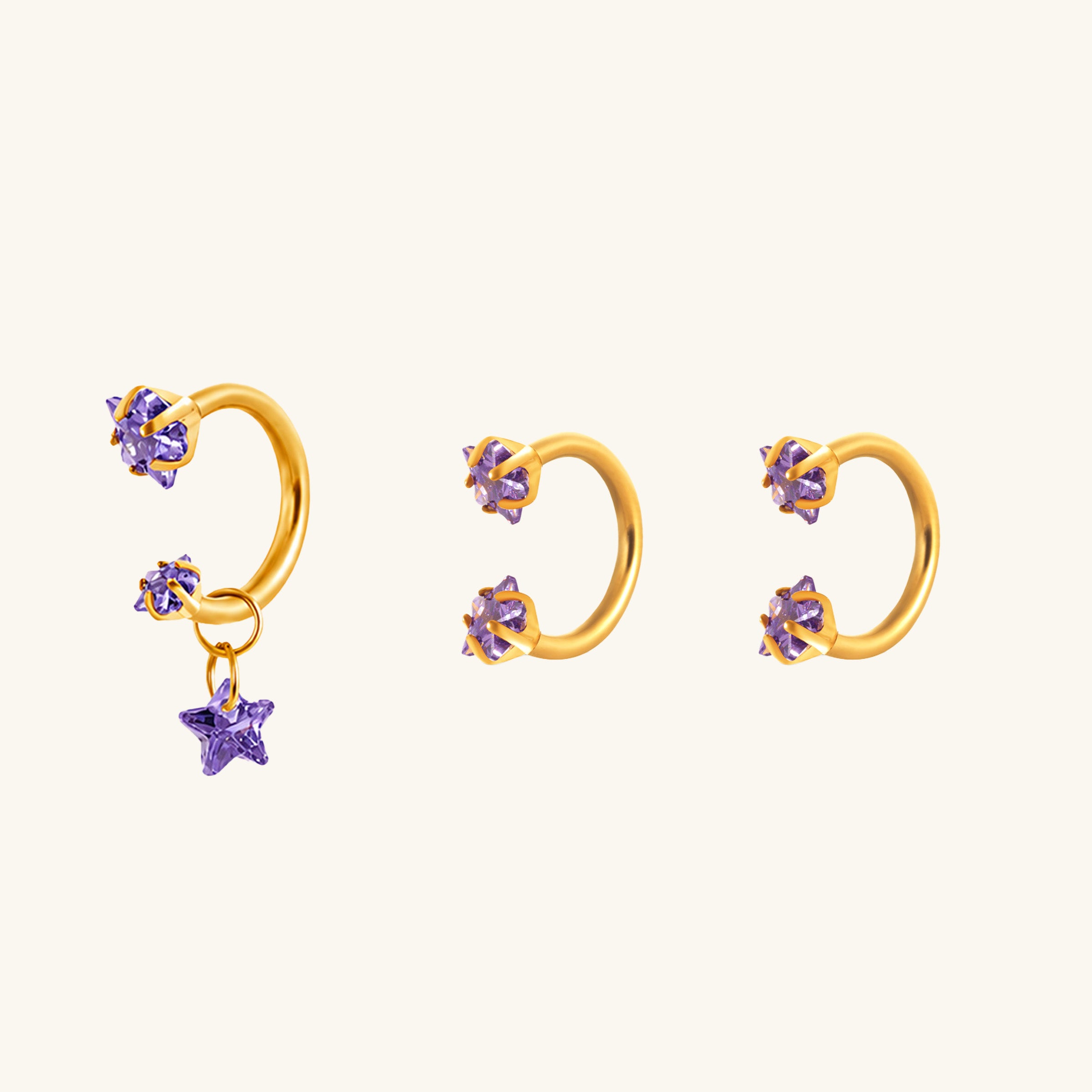 Starry Horseshoe Ring Set