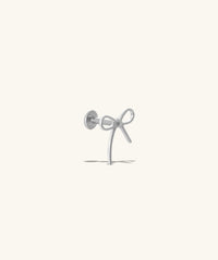 Titanium Playful Bow Flatback Stud