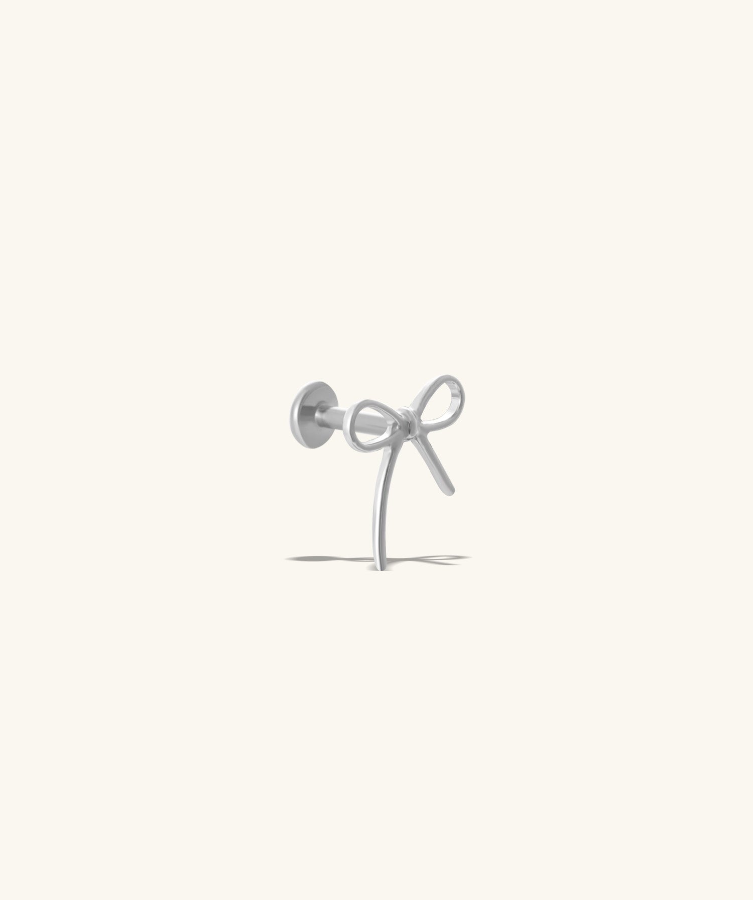 Titanium Playful Bow Flatback Stud