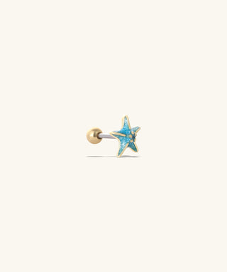 Enamel Starfish Stud - OumoJewelry