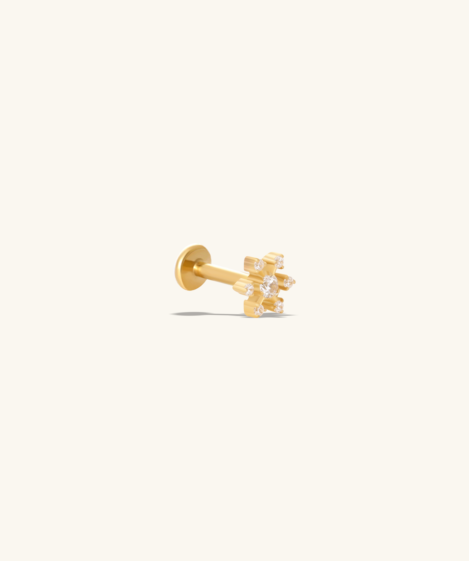 Titanium Snowflake Flatback Stud - OumoJewelry