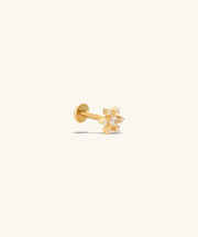 Titanium Snowflake Flatback Stud - Titanium - Helix, Conch, Flat - Oumo Jewelry