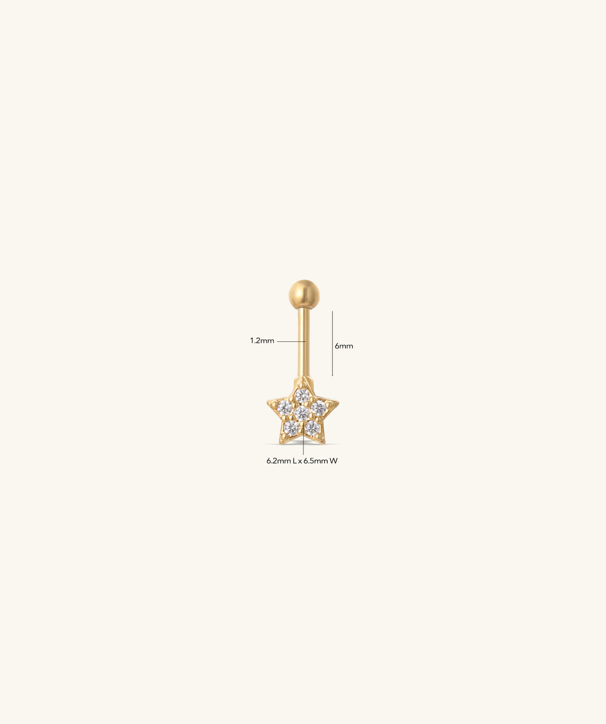 Star Vertical Helix Stud - Stainless Steel - Vertical Helix - Oumo Jewelry