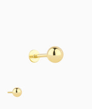 Basic Ball Flatback Stud - Sterling Silver 925 - Helix, Forward Helix, Upper Lobe - Oumo Jewelry