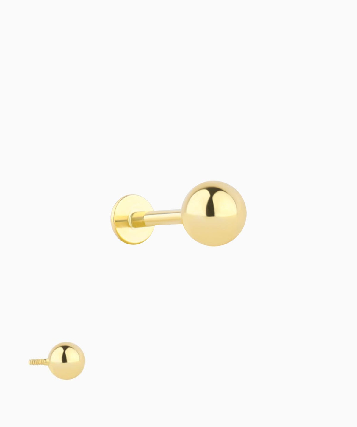 Basic Ball Flatback Stud - Sterling Silver 925 - Helix, Forward Helix, Upper Lobe - Oumo Jewelry