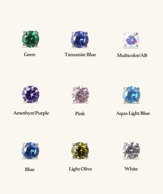 Titanium Gemstones Flatback Stud