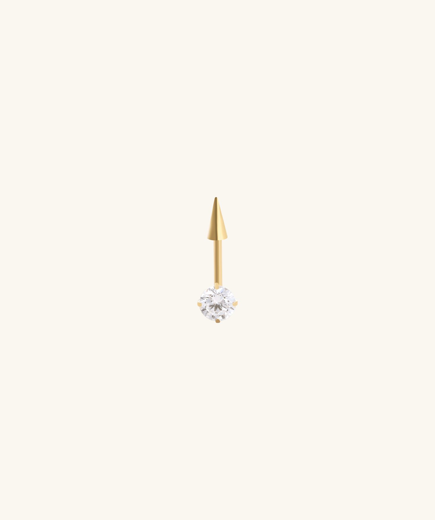 Titanium Spike Gem Vertical Stud - OumoJewelry