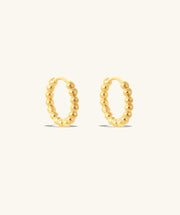 Beaded Hoop Earrings - Stainless Steel - Oumo Jewelry