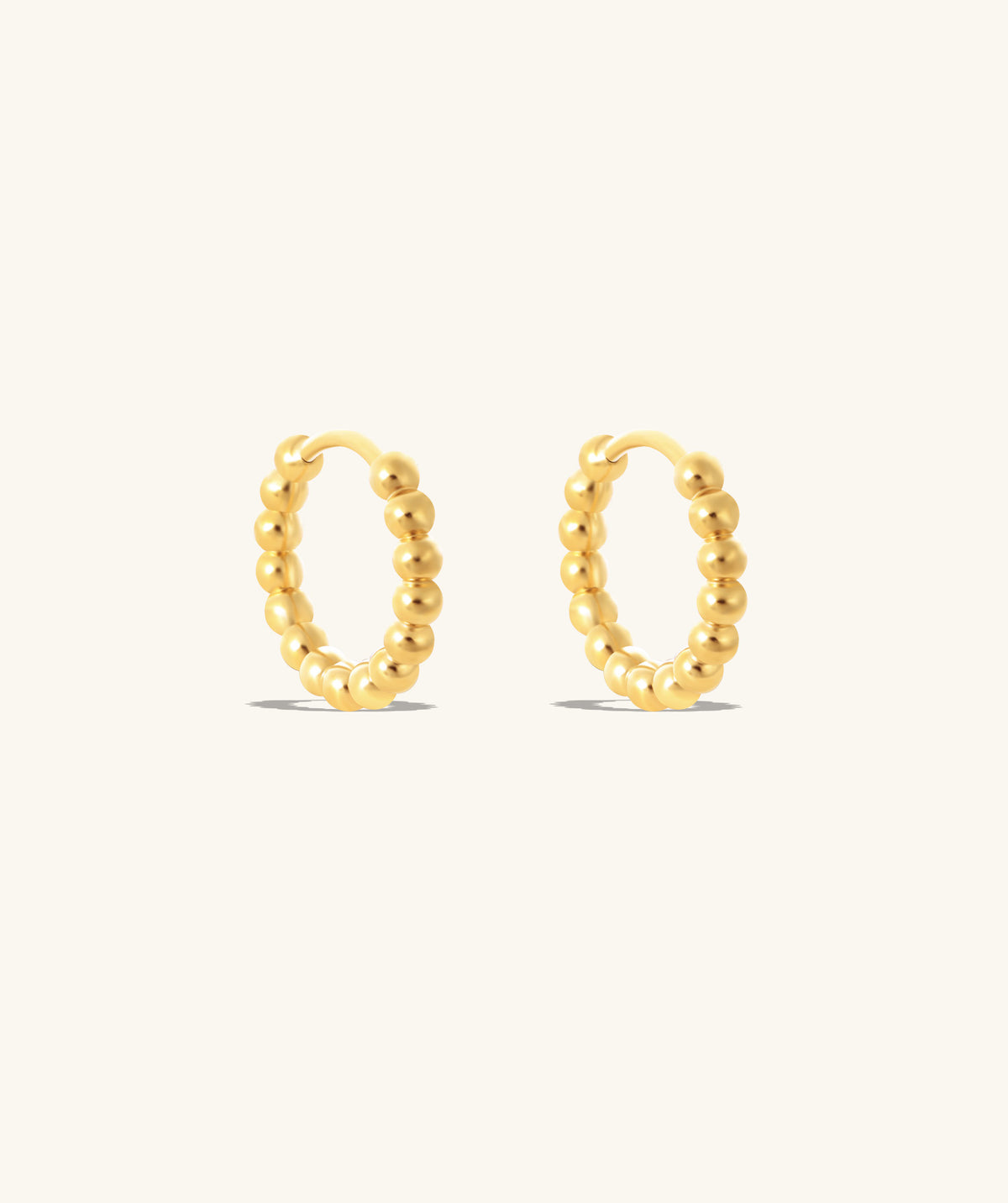 Beaded Hoop Earrings - Stainless Steel - Oumo Jewelry