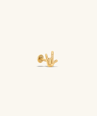 Titanium Love Sign Stud