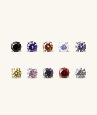 Titanium Charm Gemstones Flatback Stud - OumoJewelry