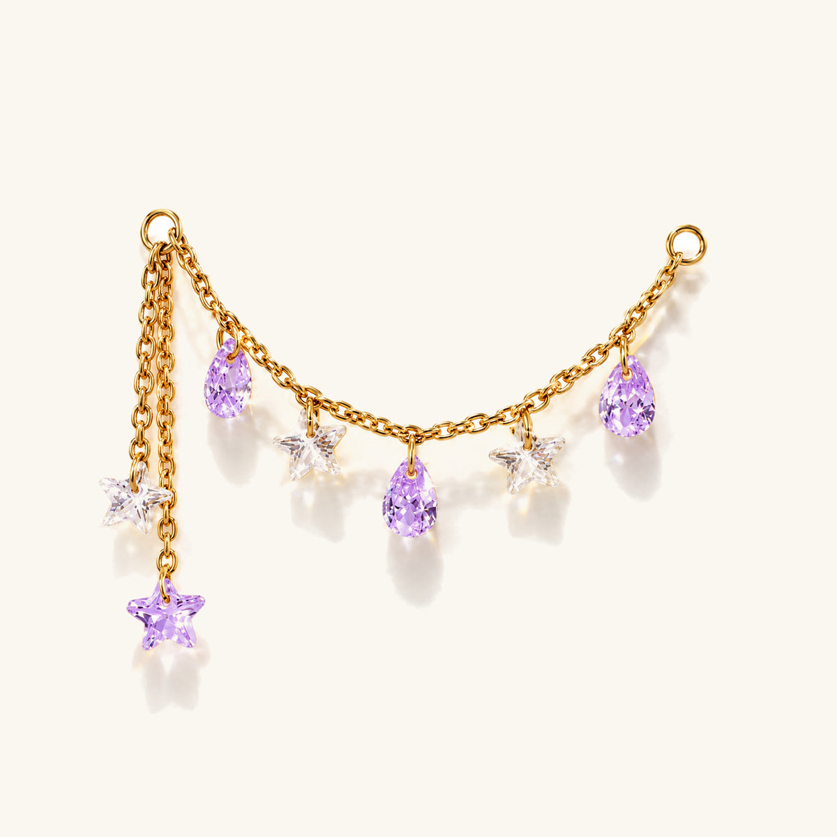 Titanium Alina Star Chain Drop - OumoJewelry