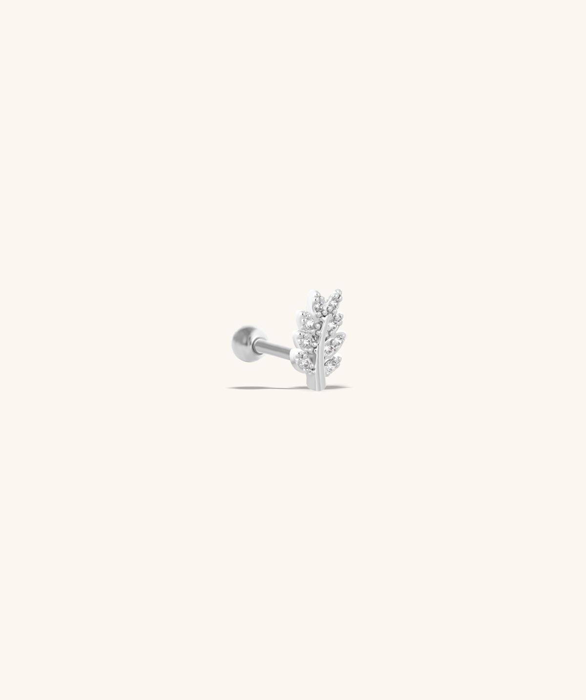 Delicate Leaf Stud - Stainless Steel - Upper Lobe, Helix, Flat - Oumo Jewelry