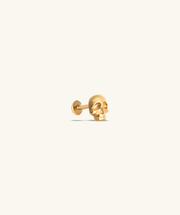 Titanium Cool Skull Flatback Stud - Titanium - Helix, Upper Lobe, Conch - Oumo Jewelry